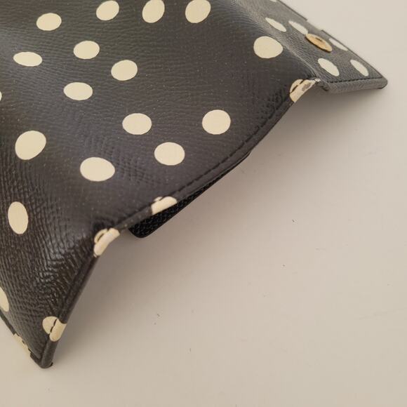 Dolce&Gabbana Leather Key Case Wallet Smalll Trifold Black White Polka Dot Box - Picture 8 of 11